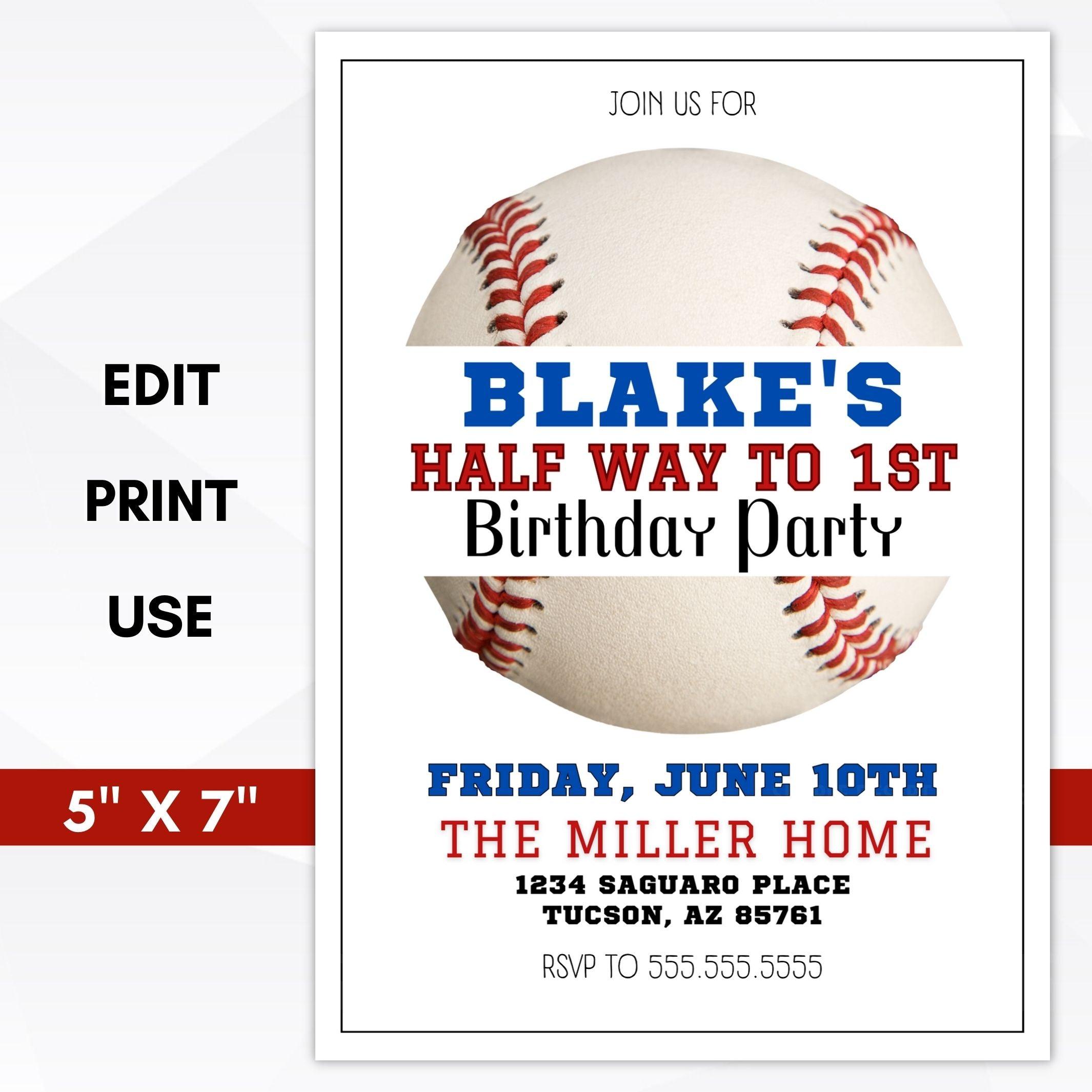 1/2 birthday invitation