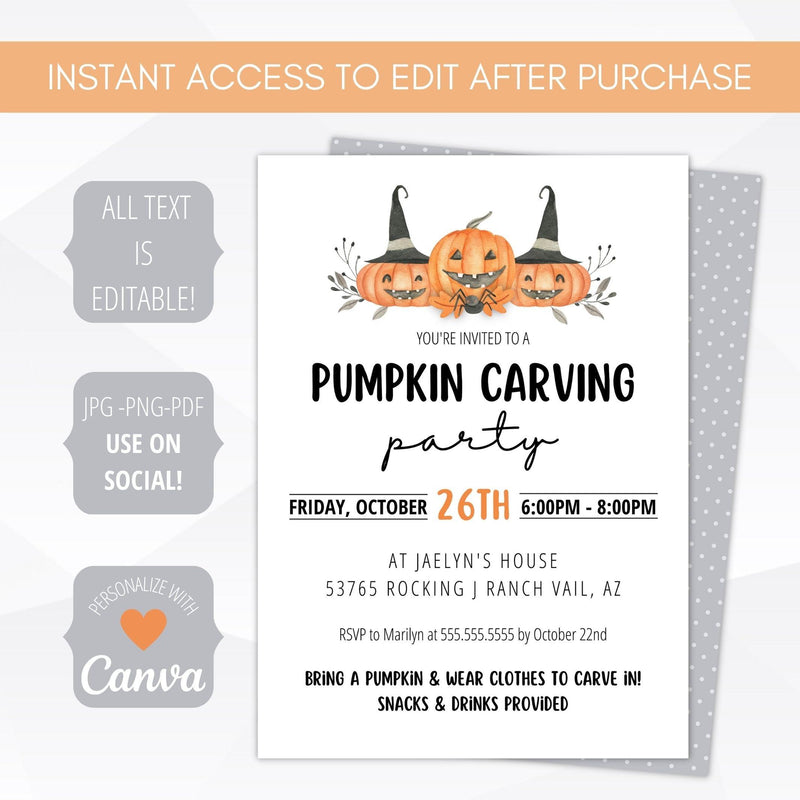 printable halloween trunk or treat invitation
