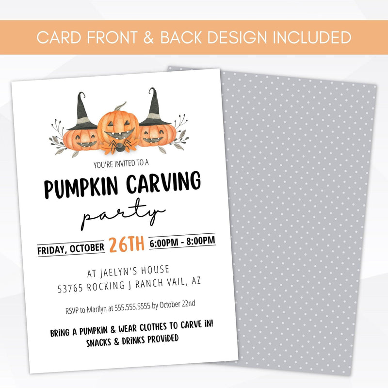 cute kids halloween printable invitation template