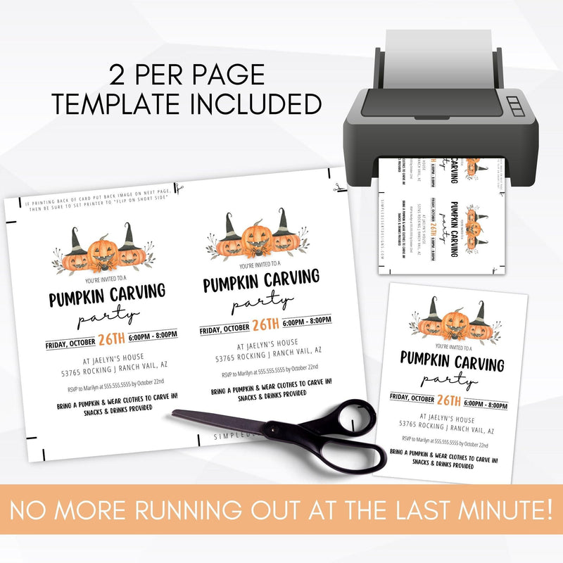 printable halloween thanksgiving fall invitation