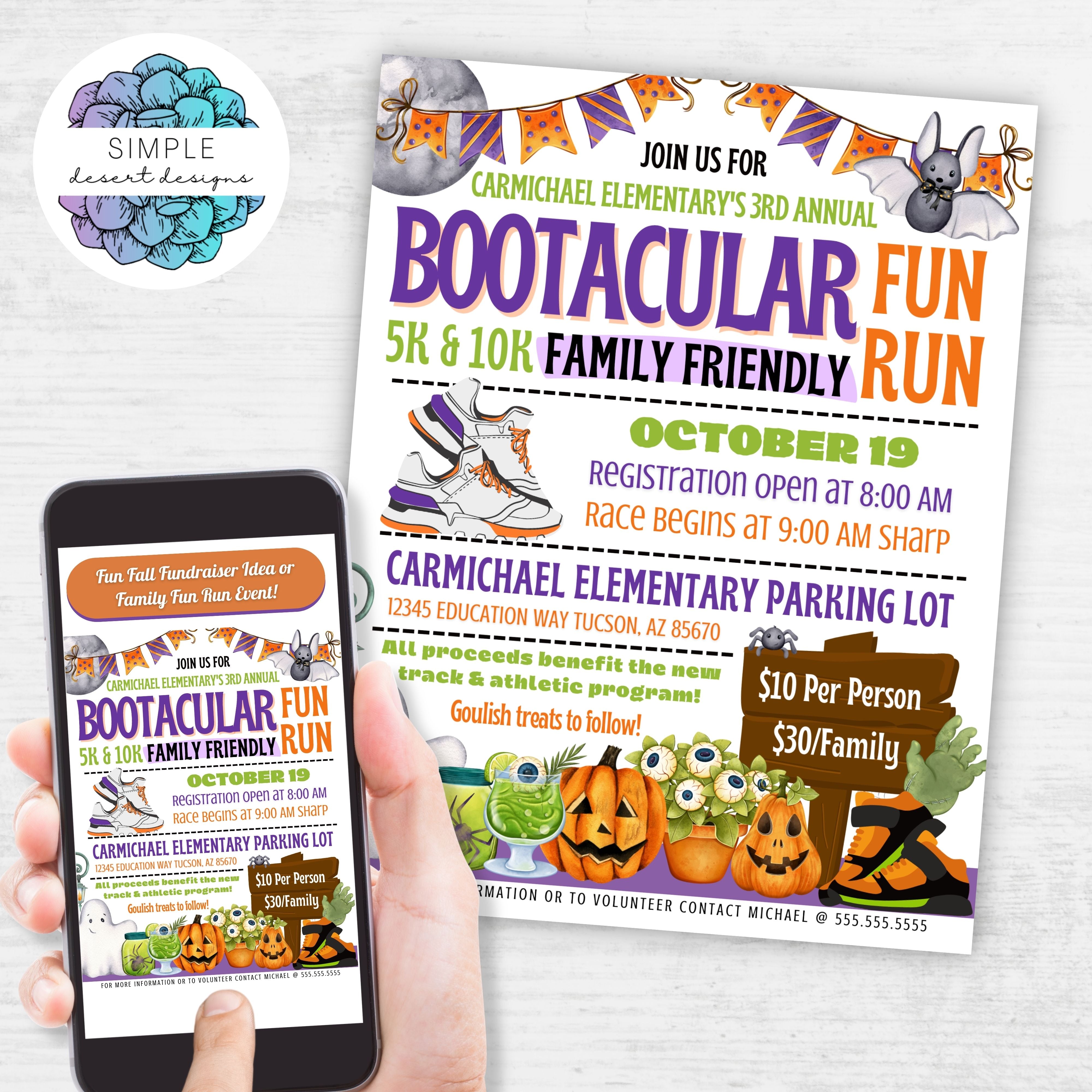 Halloween Fun Run Flyers Set