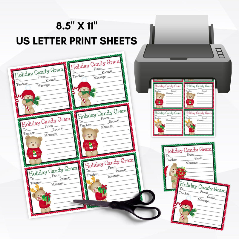 winter candy gram sheet