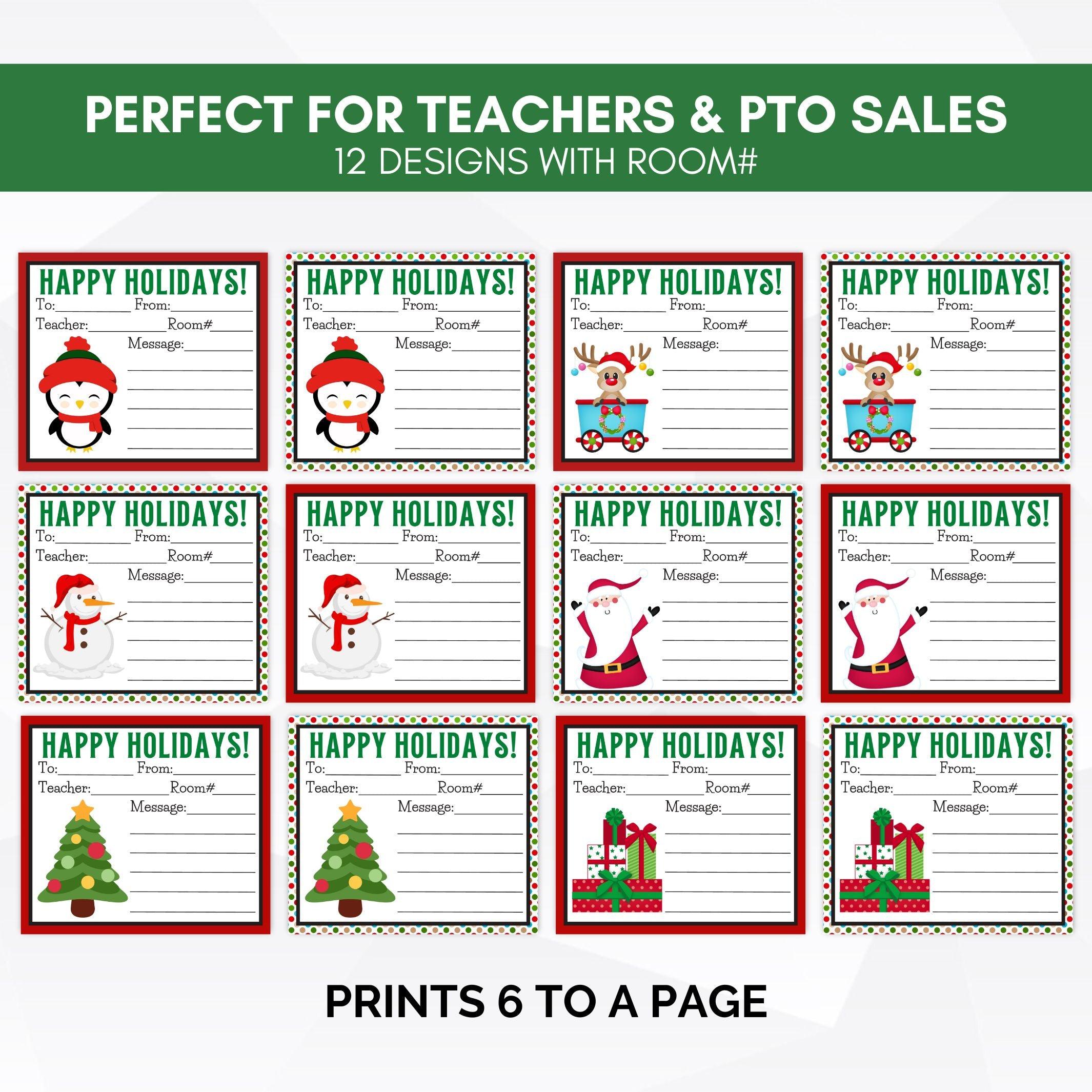 printable holiday cookie candy grams