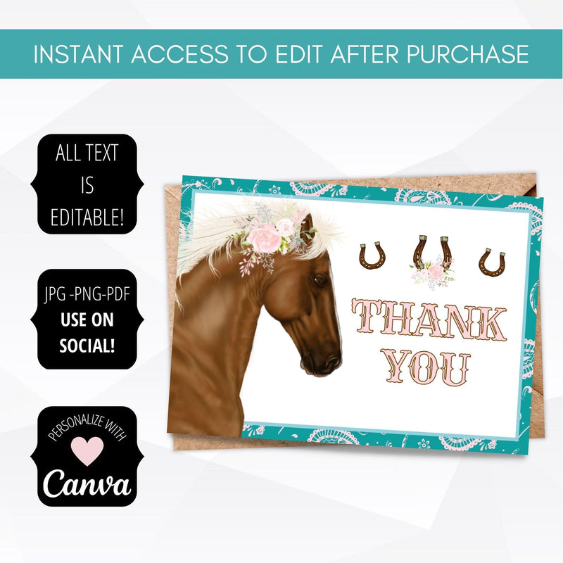 cowgirl thank you cards