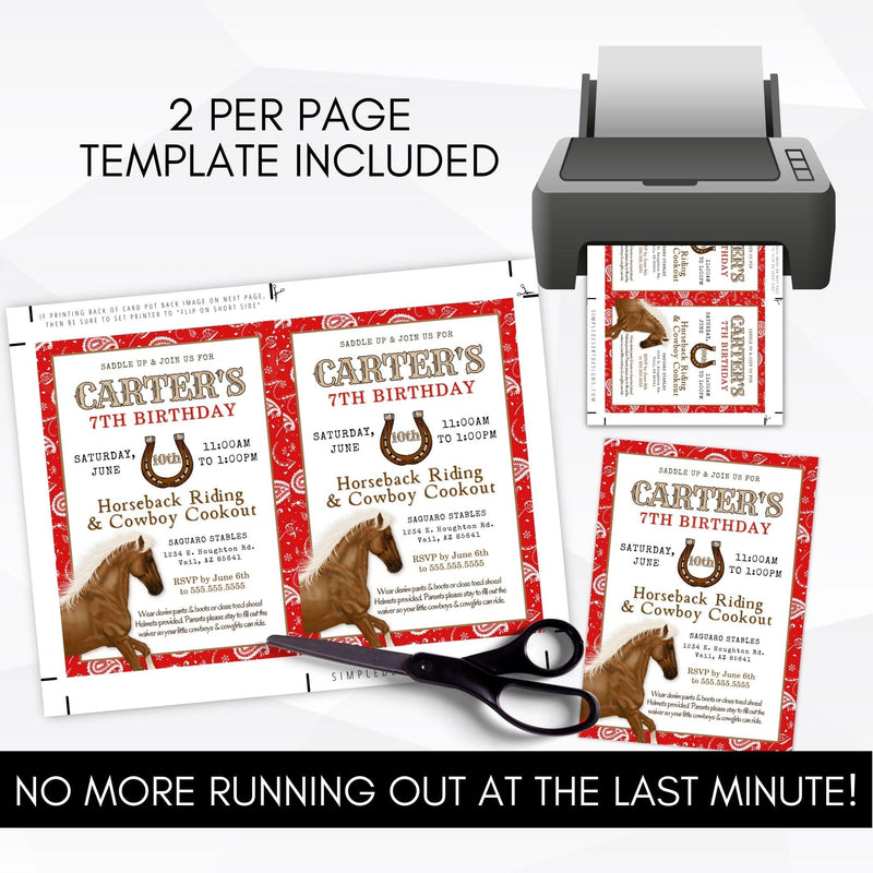 western birthday party invitations