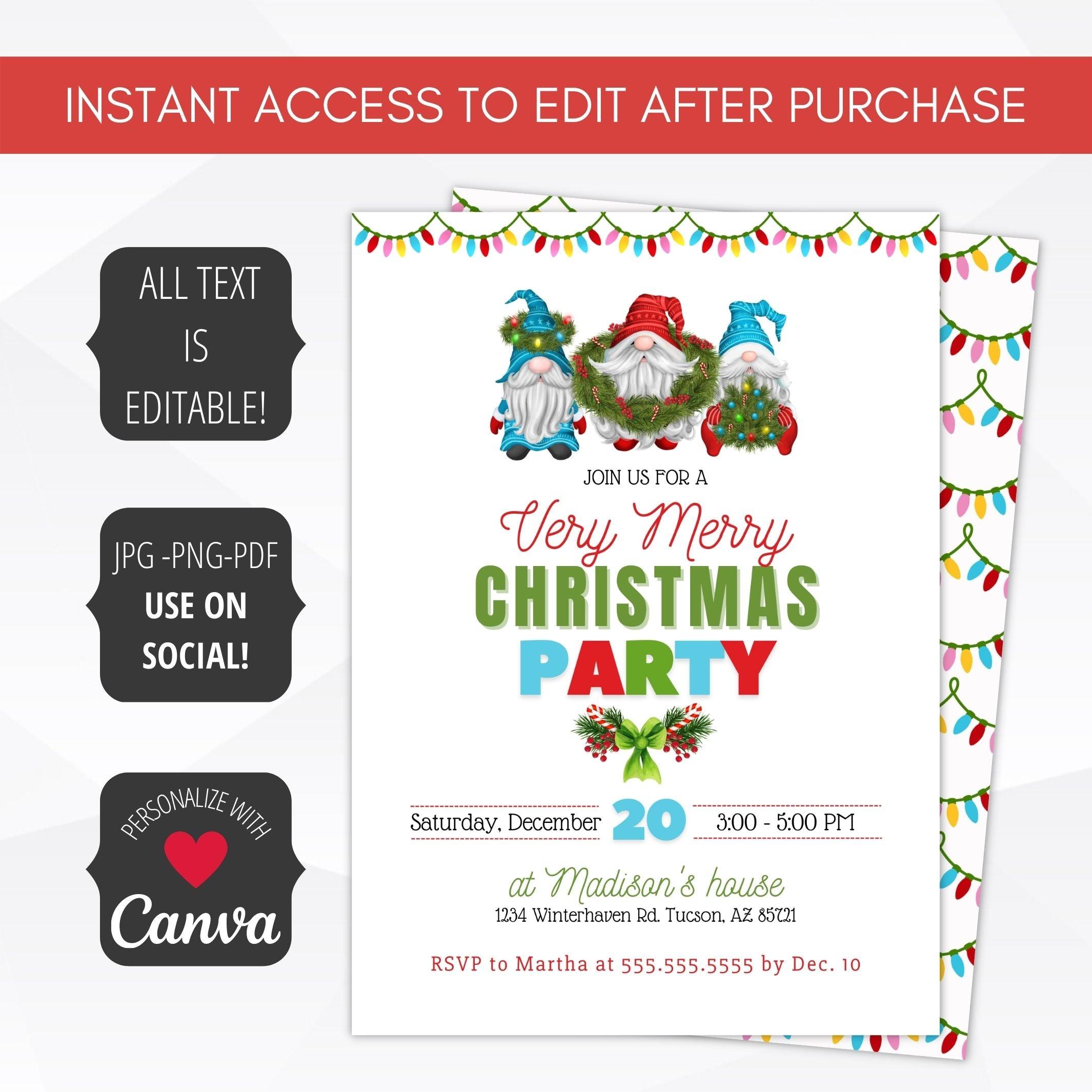 garden gnome holiday invite