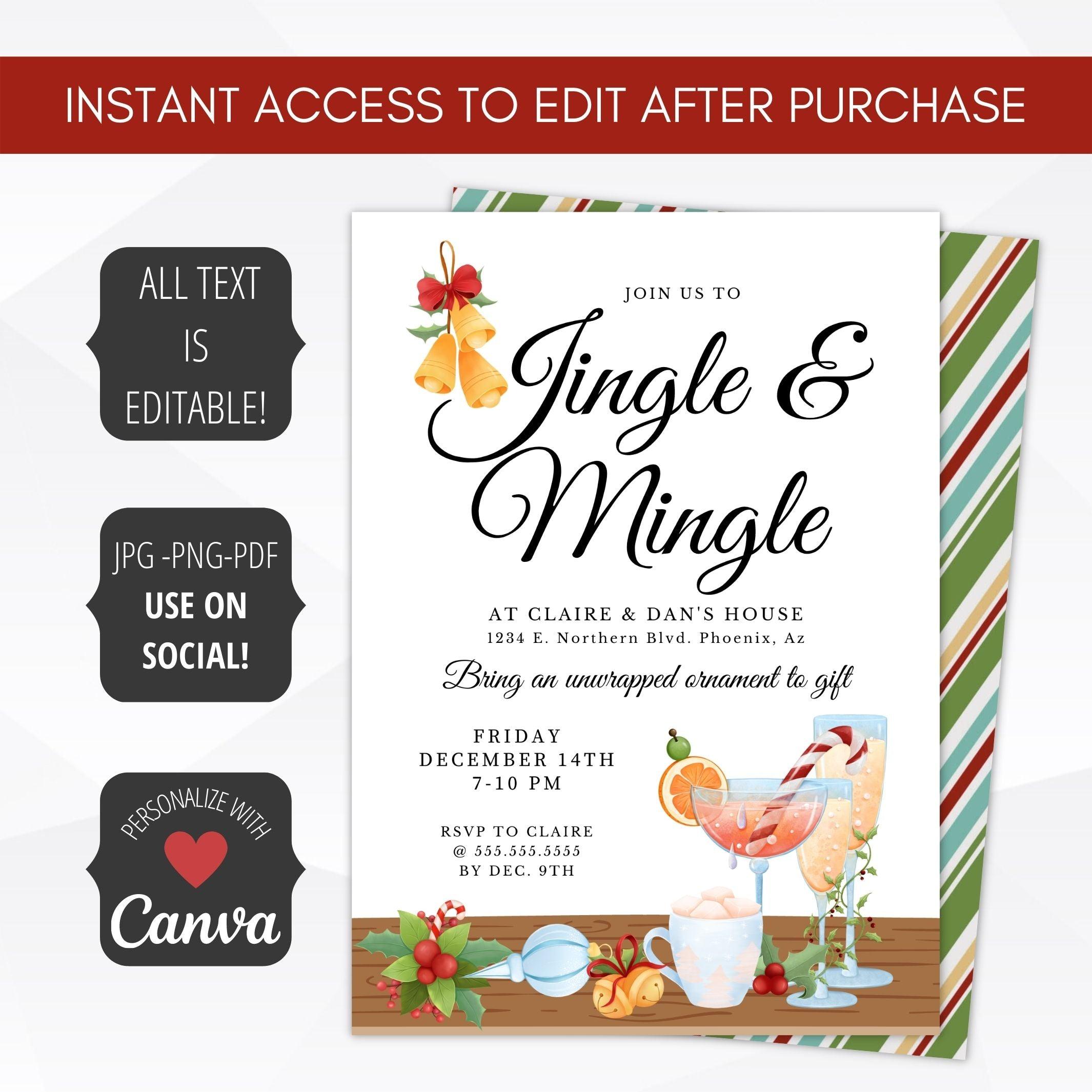 jingle and mingle party invitation