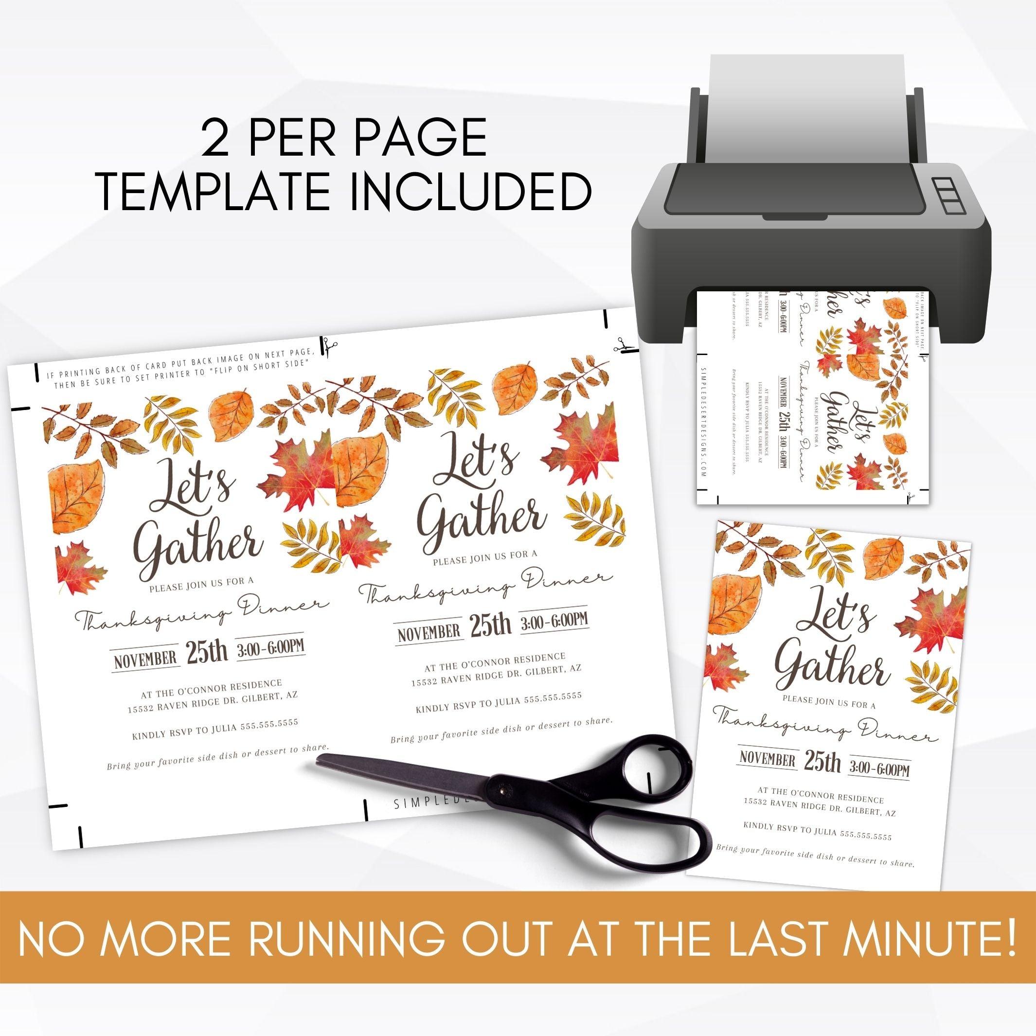 printable let's gather invitation