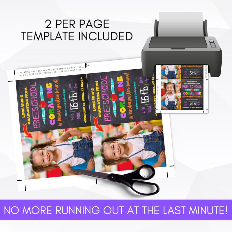 printable digital download graduation announcement elementary classroom graduation invitation announcement