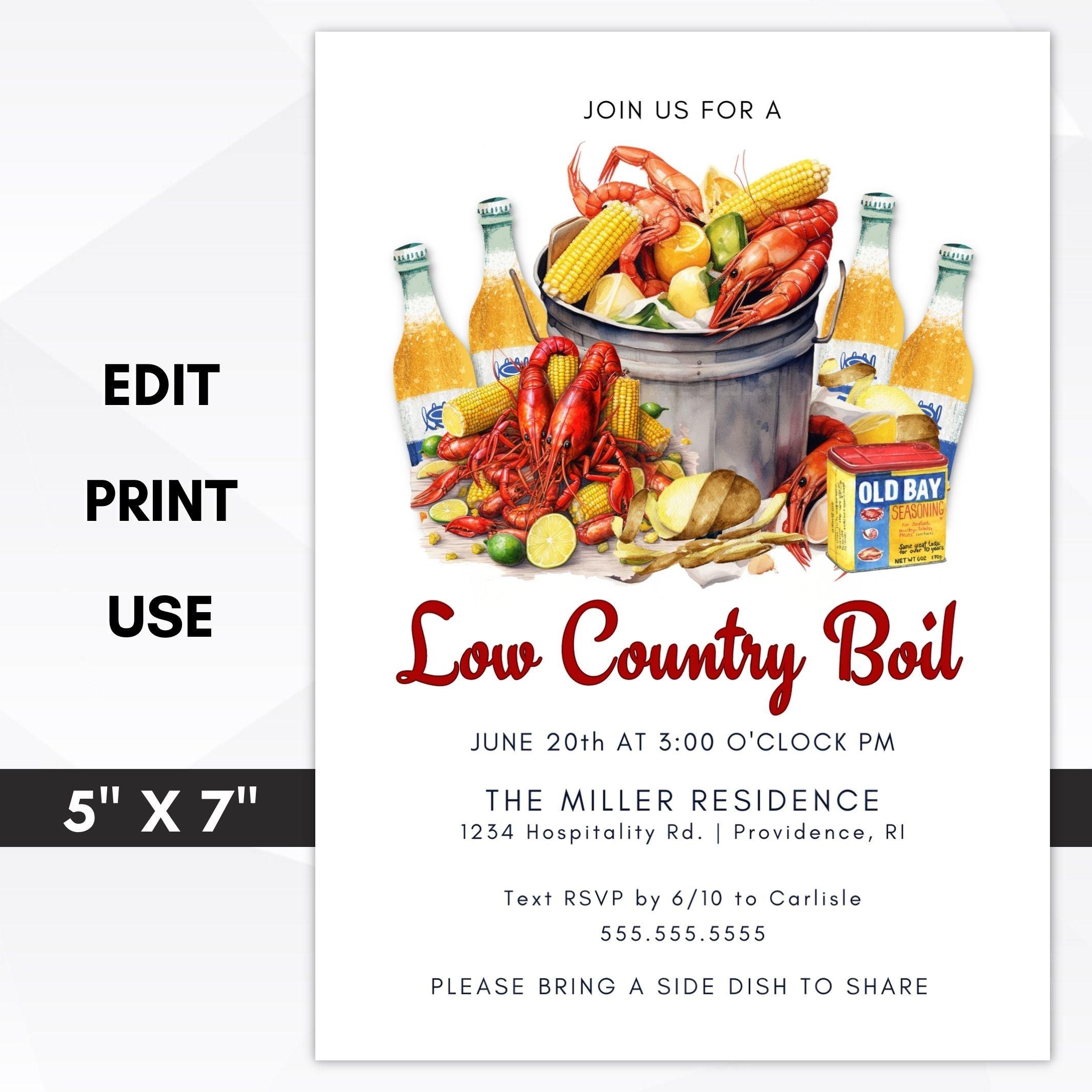 Low Country Boil Invitations