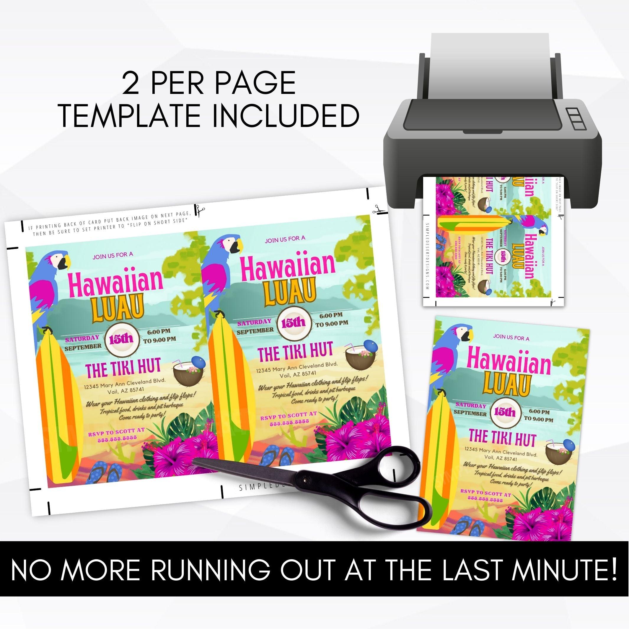 invitation hawaiian theme party