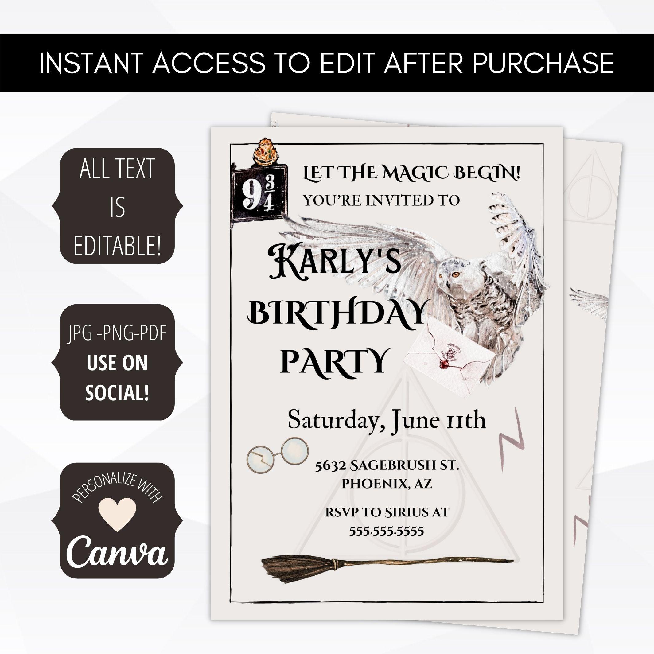 magical birthday invitation template