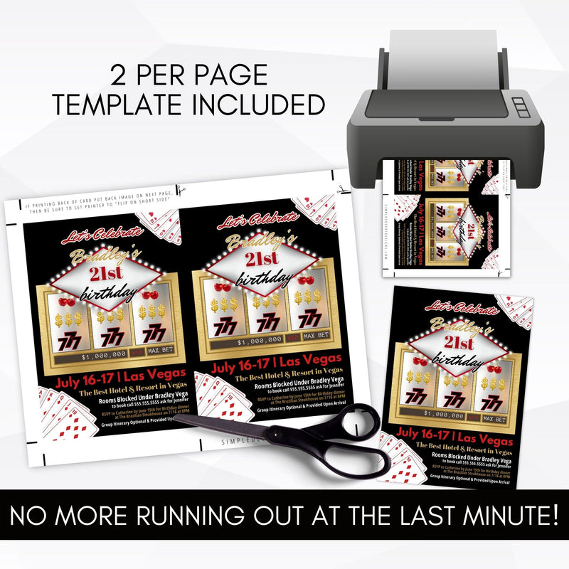 modern masculine las vegas theme casino invitations