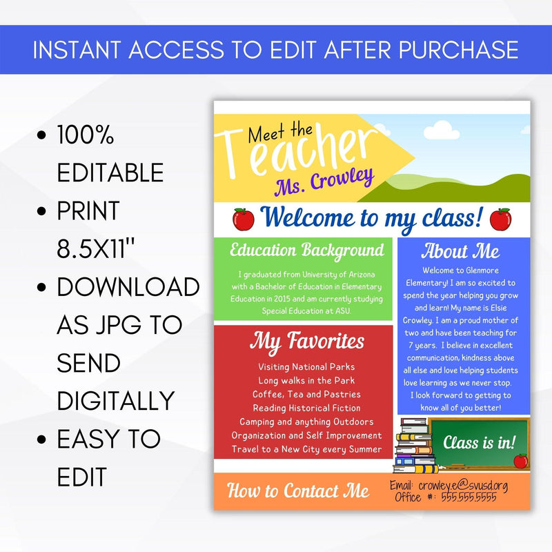 meet the teacher letter template