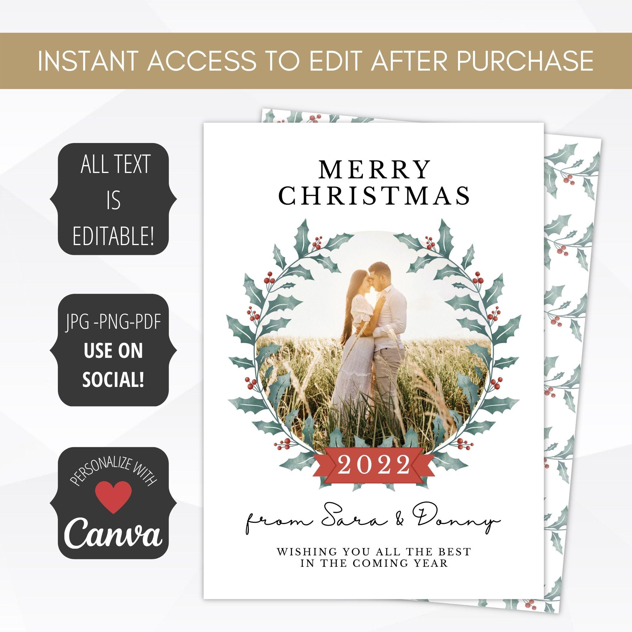 minimal christmas photo card
