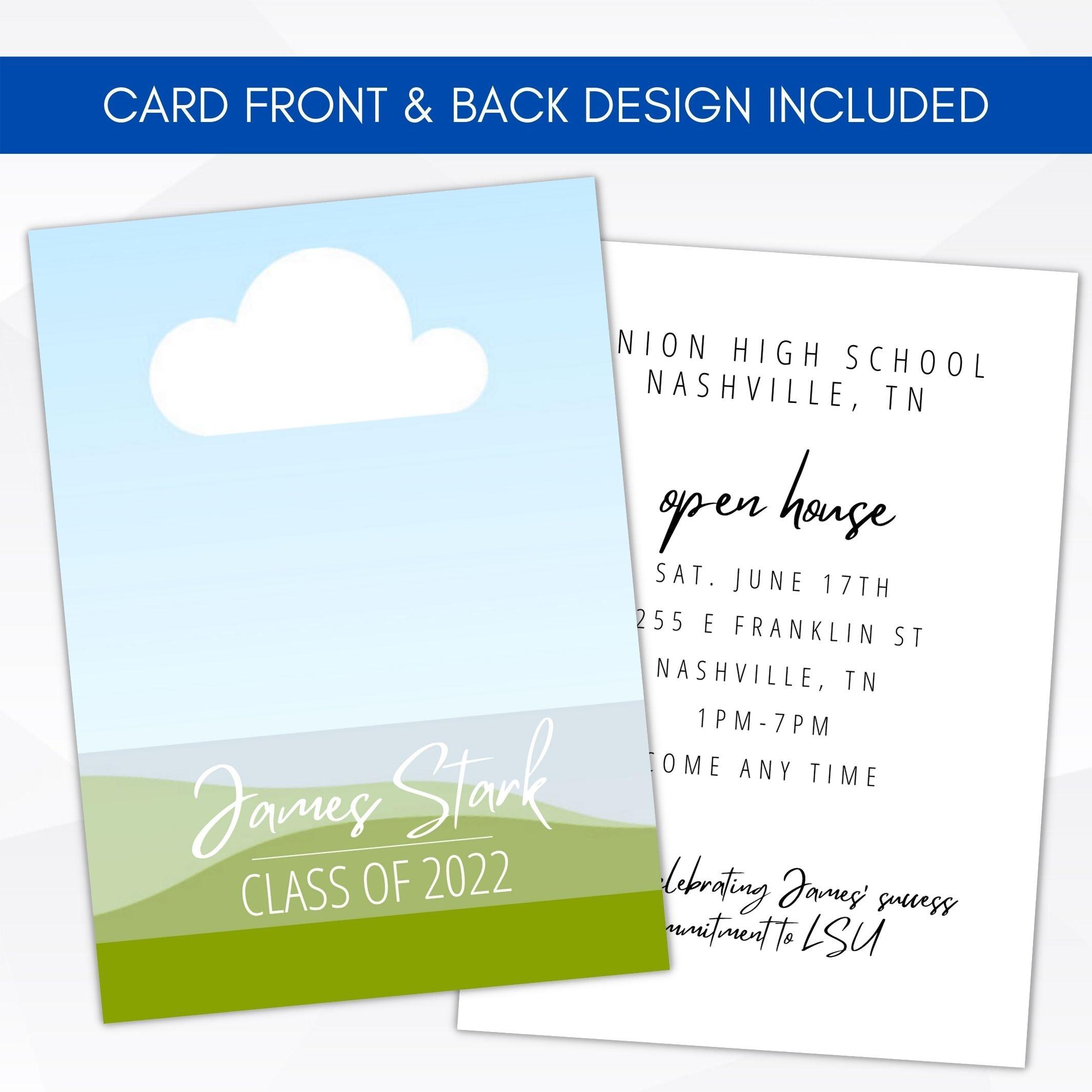 minimal modern fully editable graduation announcement invitation template photo grad invite template