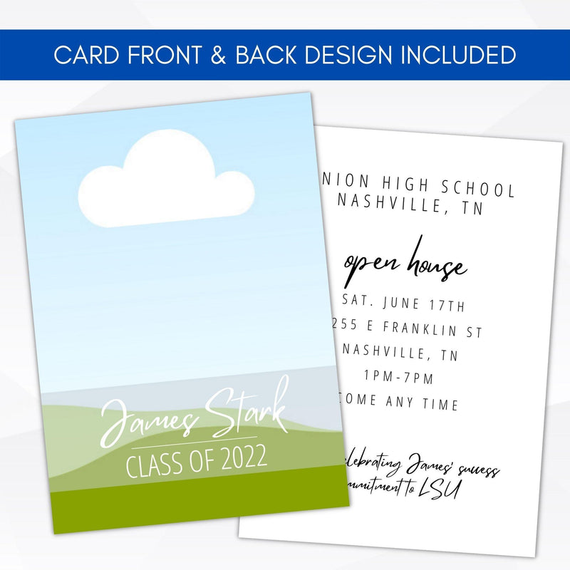 minimal modern fully editable graduation announcement invitation template photo grad invite template