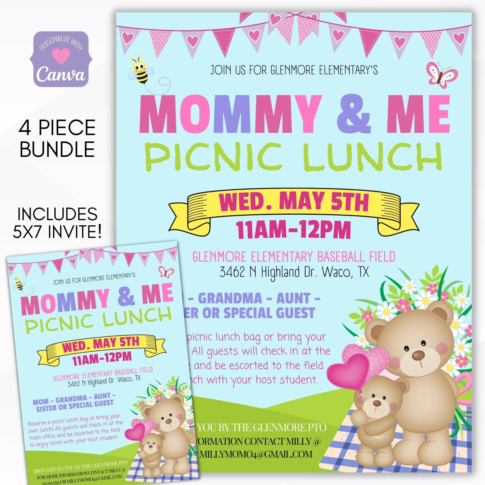 school pto, church, community, neighborhood, block party picnic bbq invite flyer sign set