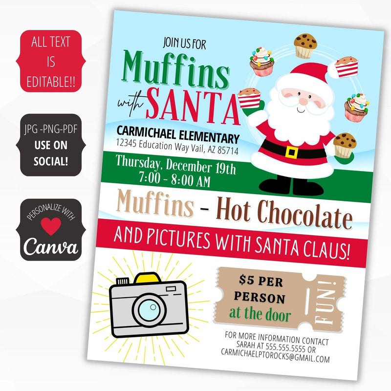 breakfast with santa fundraiser invitation