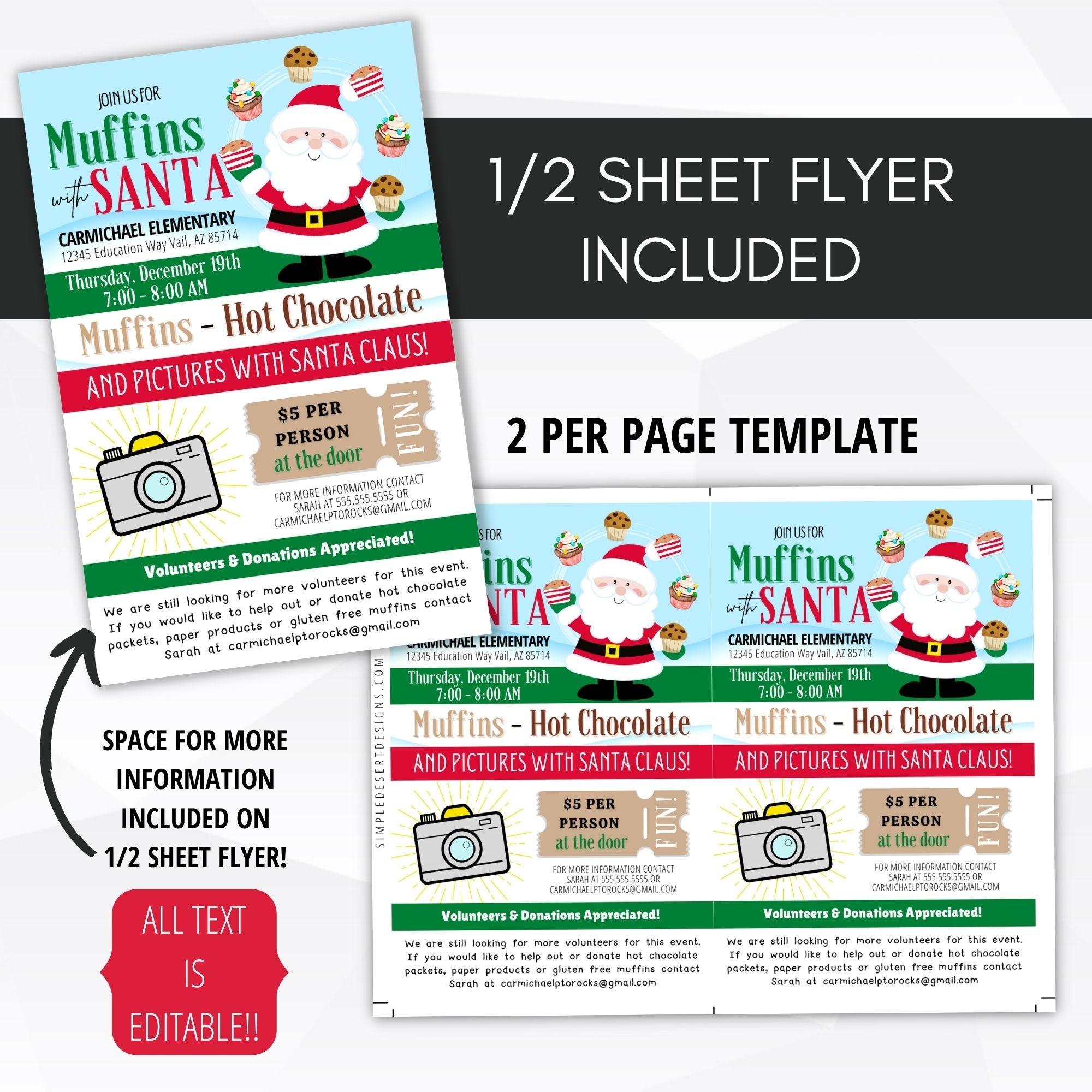 donuts with santa school christmas party invitation
