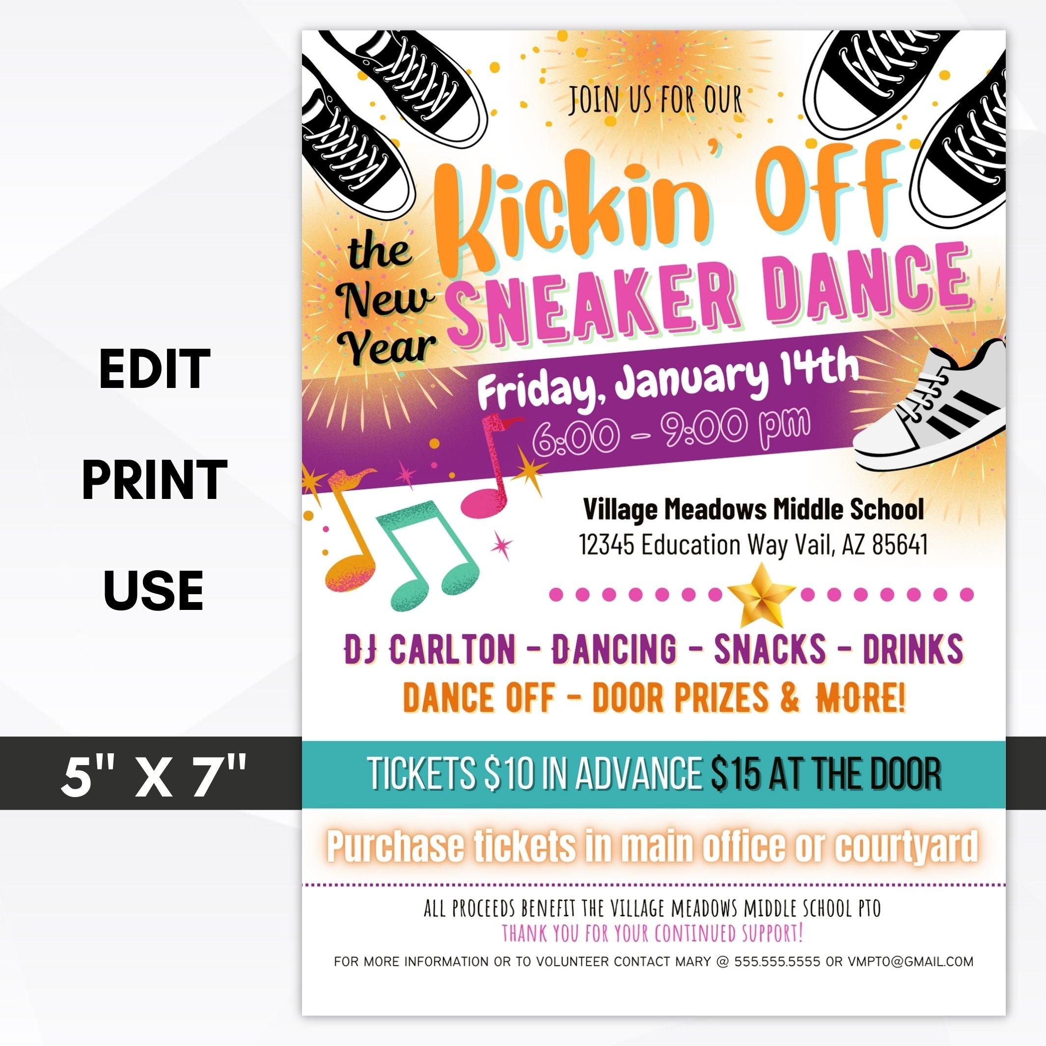 New Year Sneaker Dance Party Invite