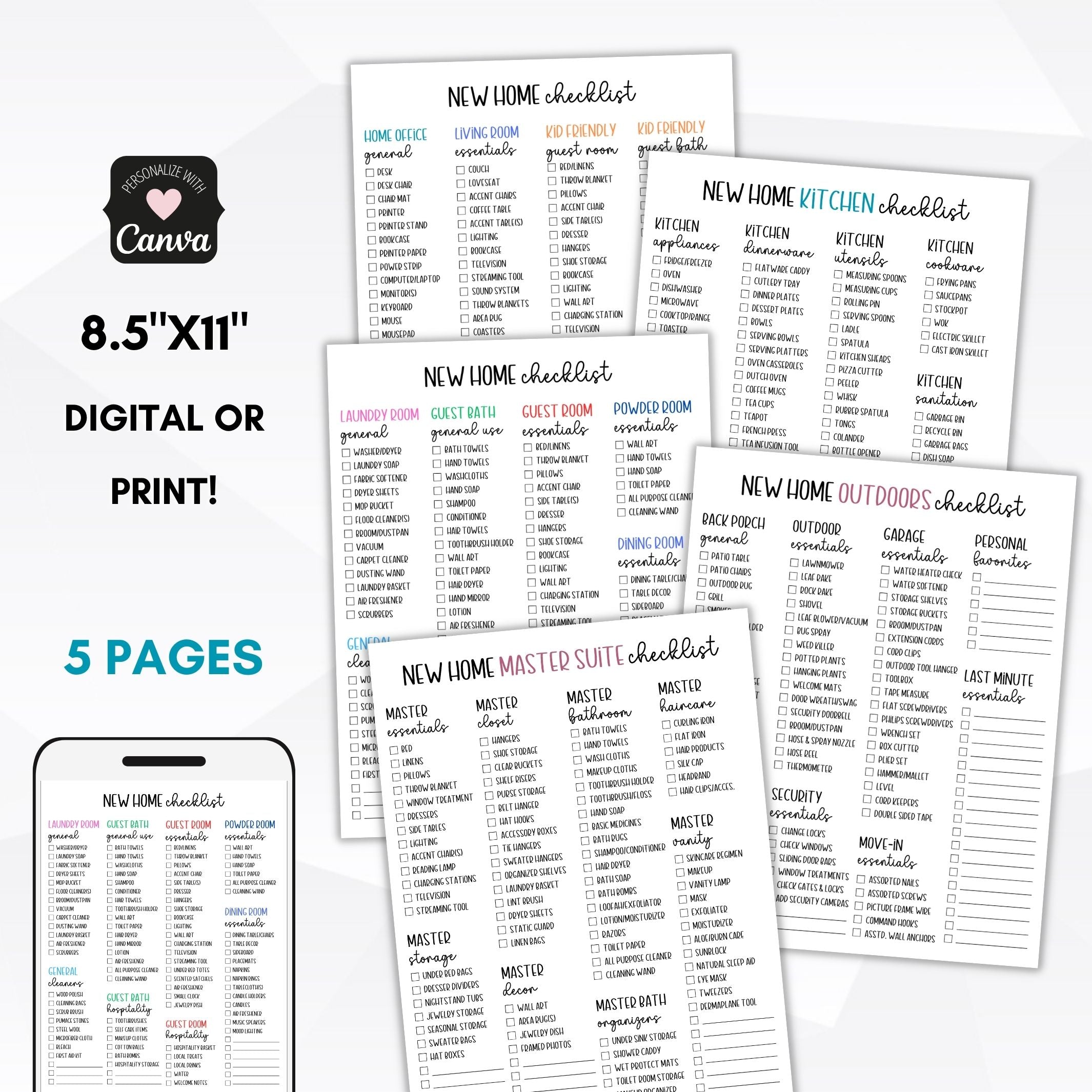 modern all in one new home checklist for planning and packing