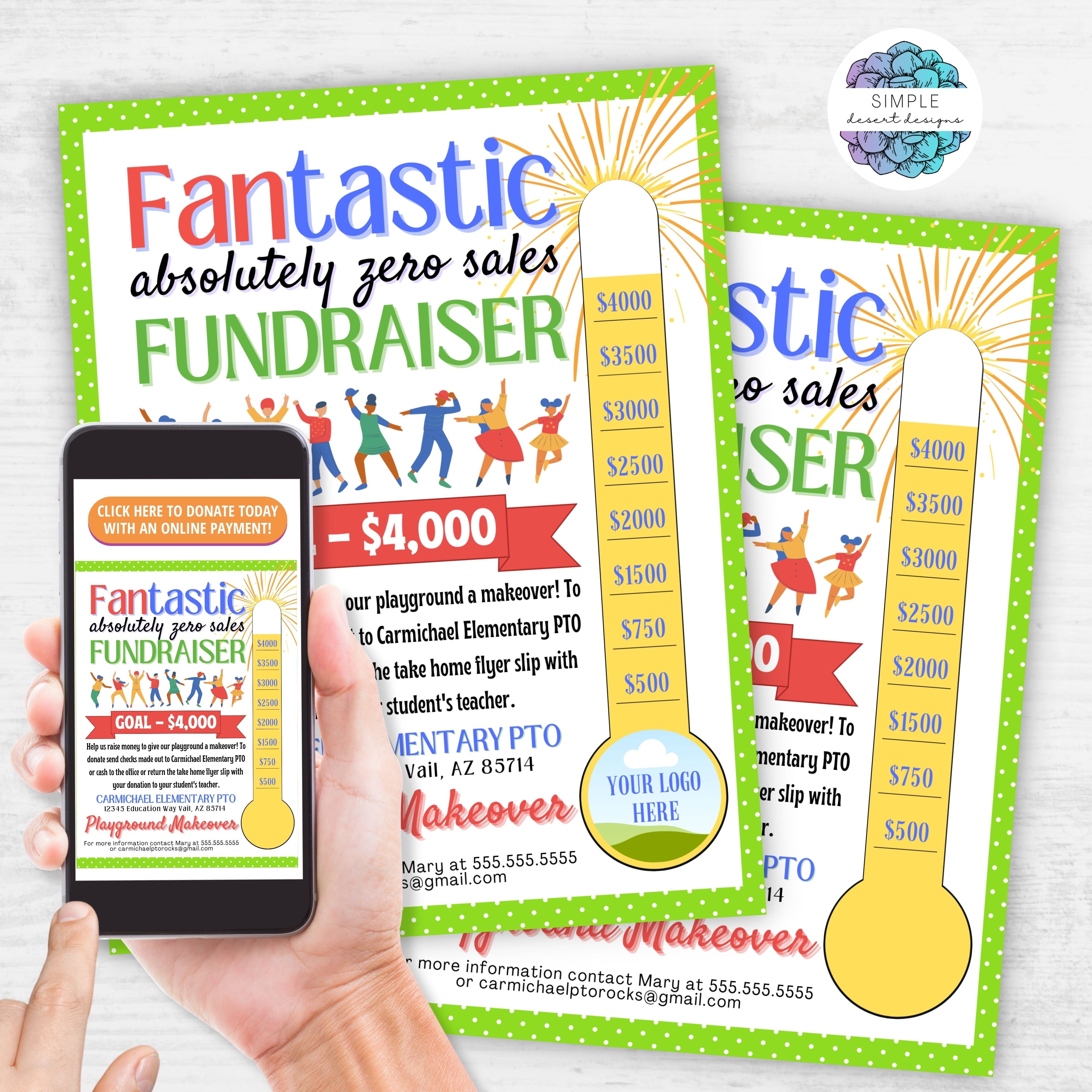 customizable no sales fundraiser flyer for any school pto pta church or nonprofit organization