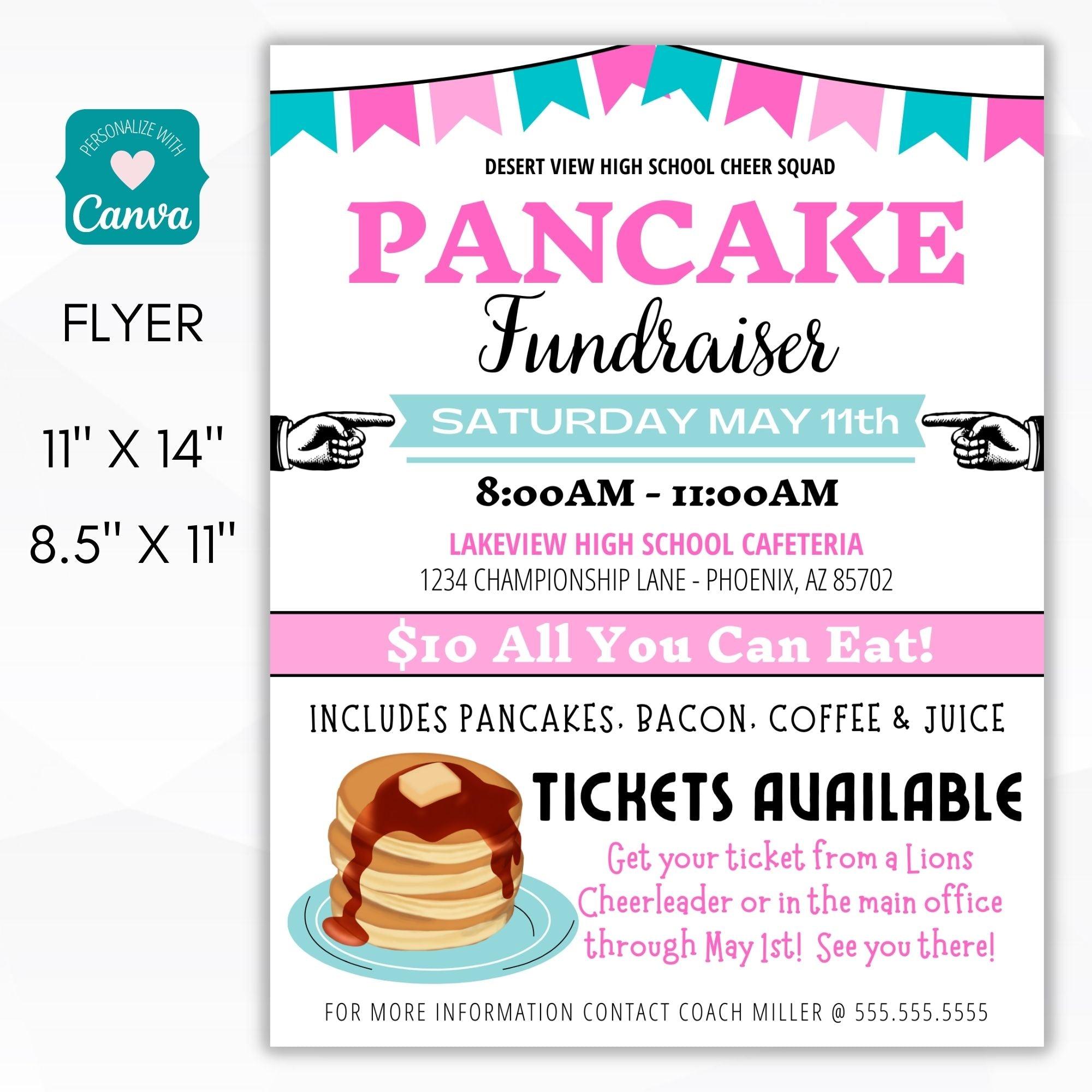 Pancake Breakfast Fundraiser Flyers Simple Desert Designs