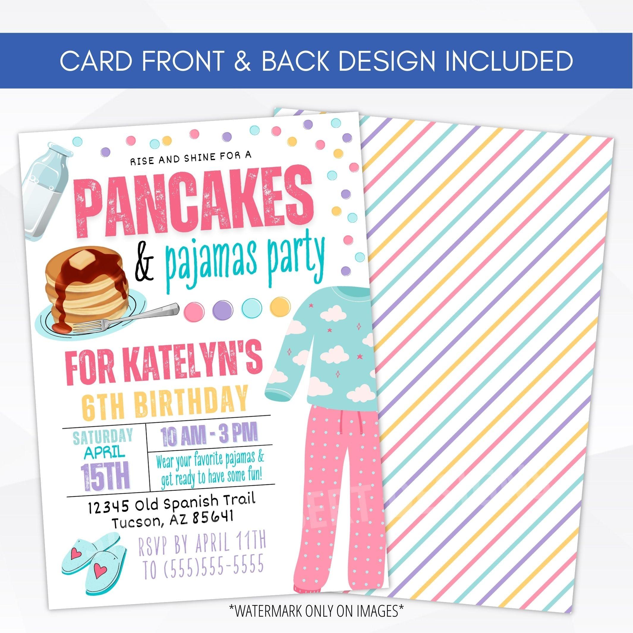 Pajama party kids invite