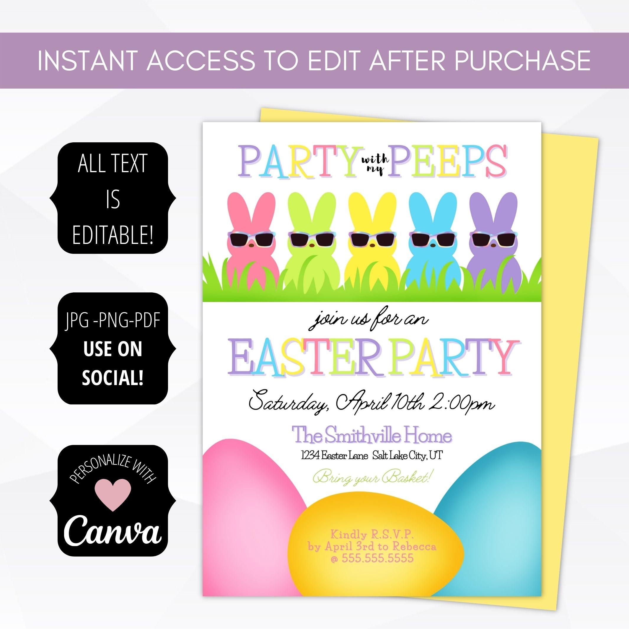Peeps Easter egg hunt invite