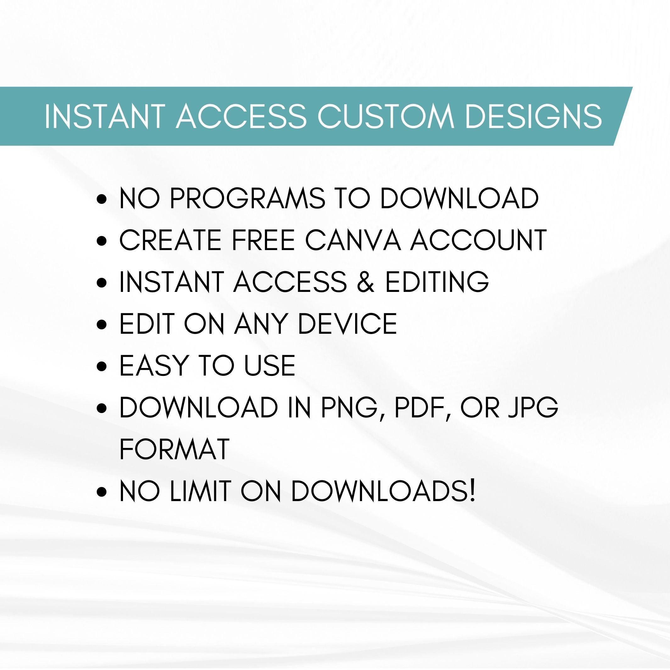 editable printable flyer sign poster set digital download