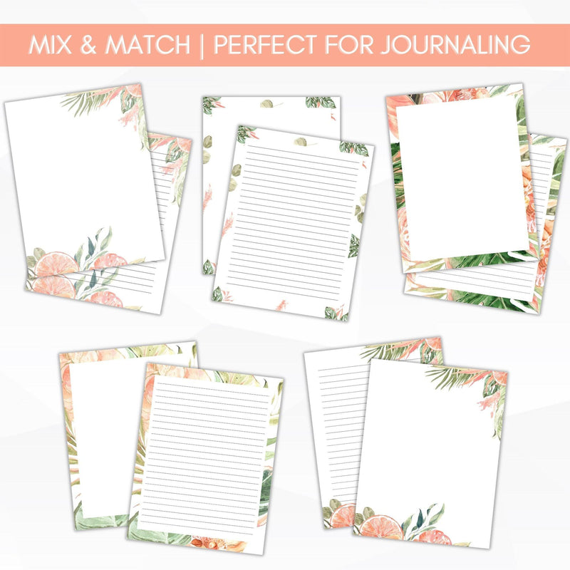 printable journal paper writing paper set
