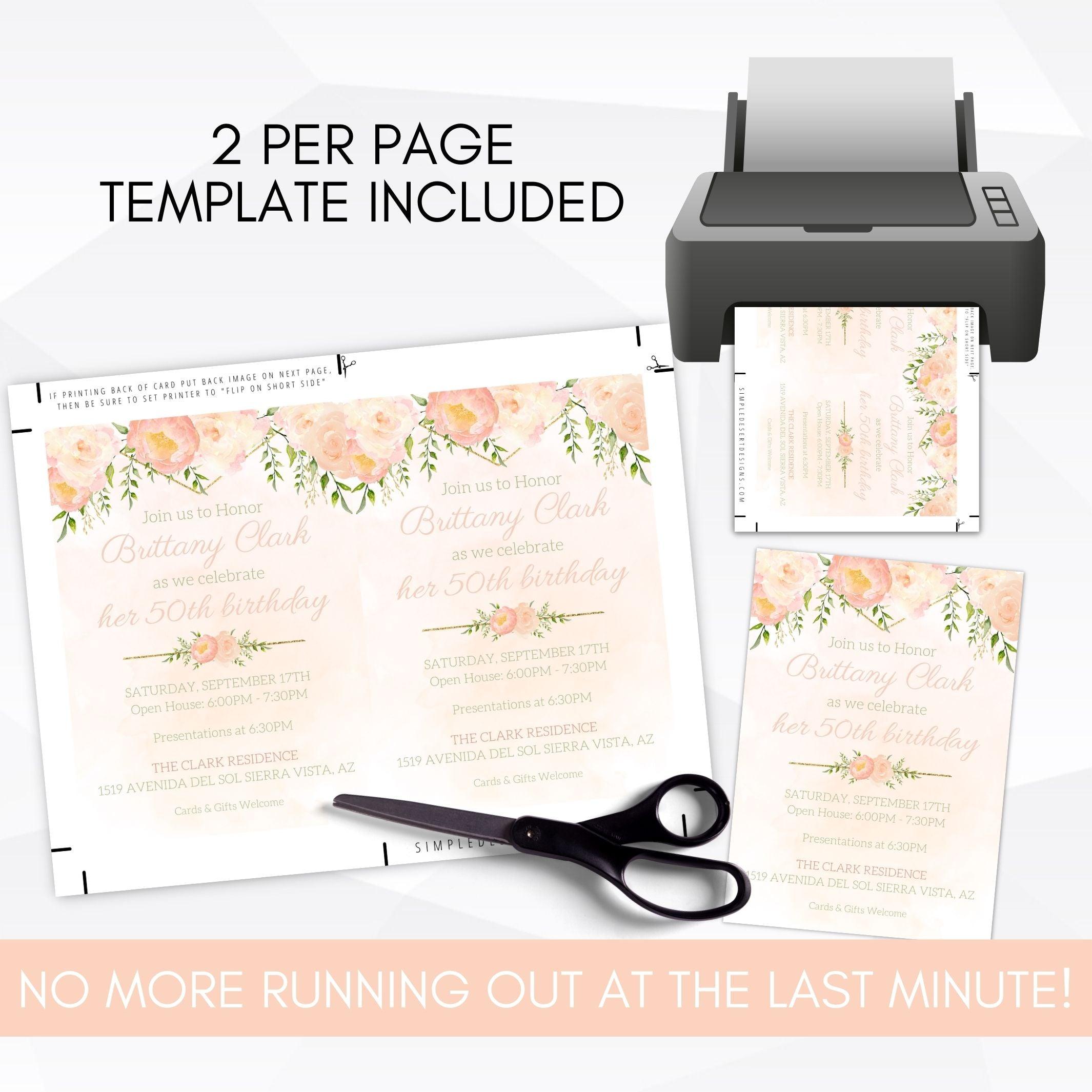 printable instant download 80th birthday invitation template