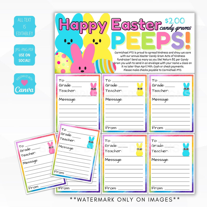 easter peeps candy grams