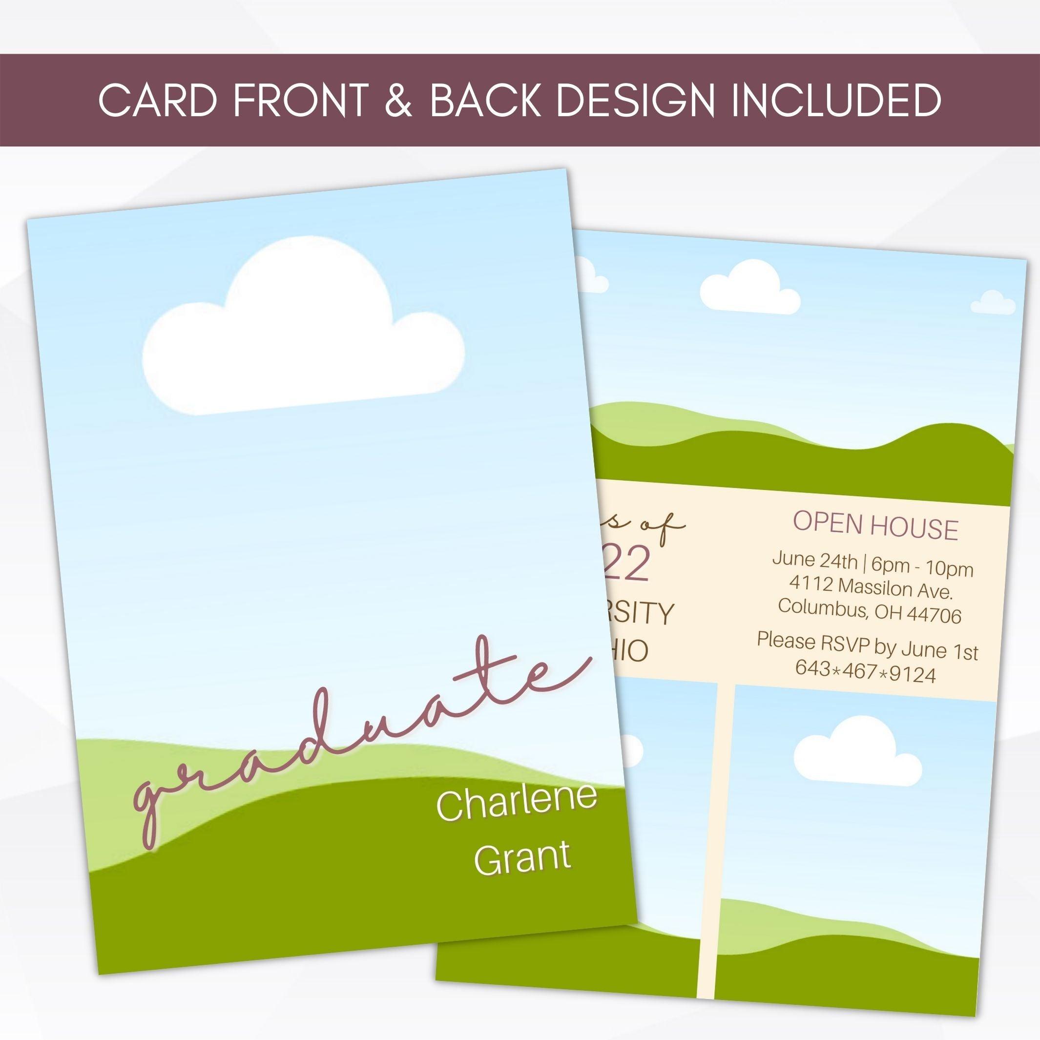 editable instant download graduation invitation template quote note from grad