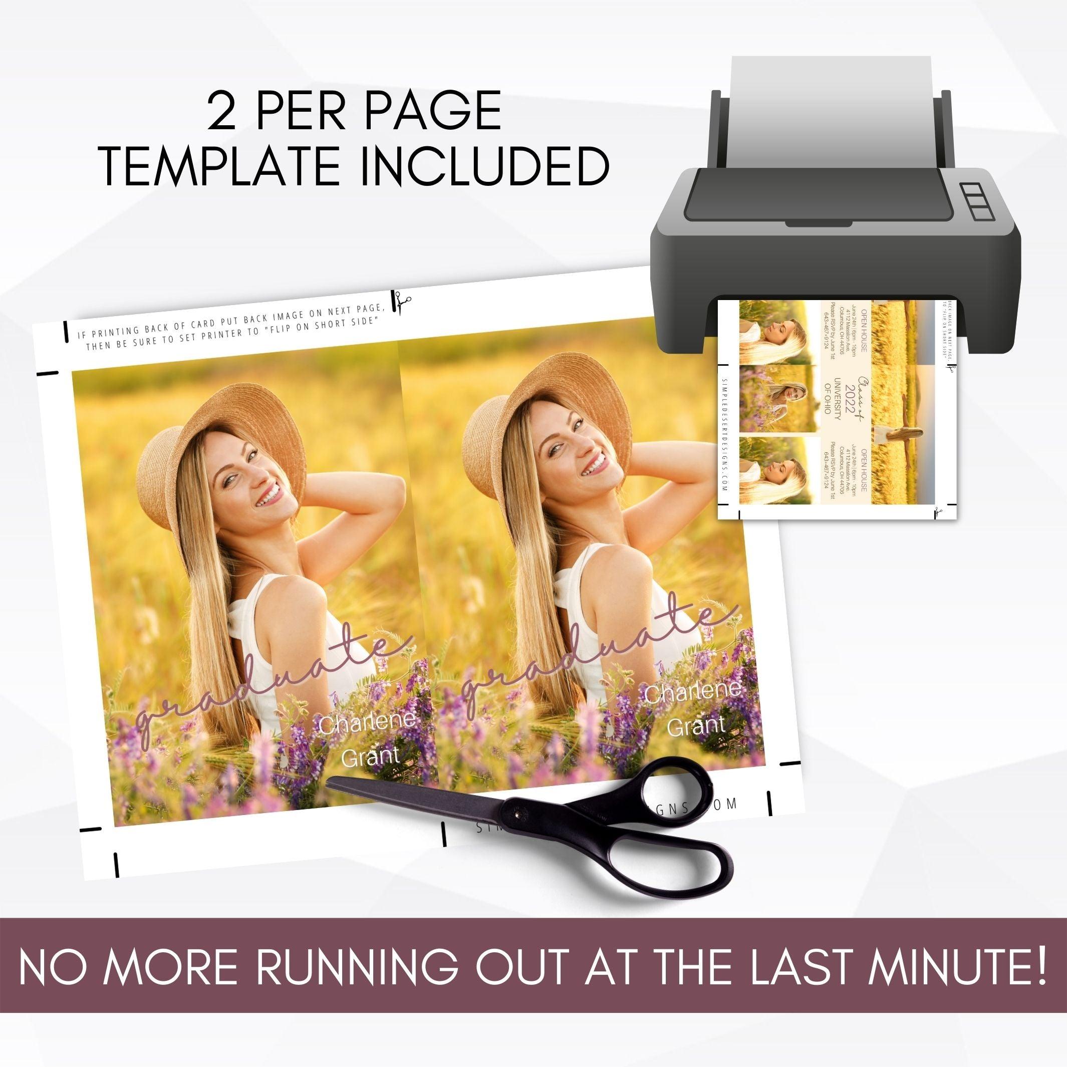 fully editable graduation announcement invitation template photo grad invite template