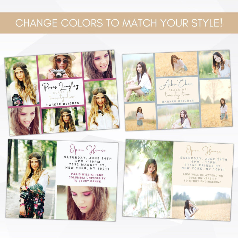 grad announcement photo graduation invitation template fully editable grad party invite