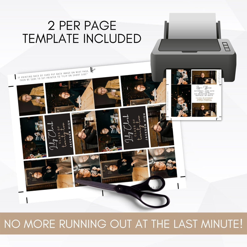 Photo Graduation Announcement Invitation | Editable Template - Simple Desert Designs