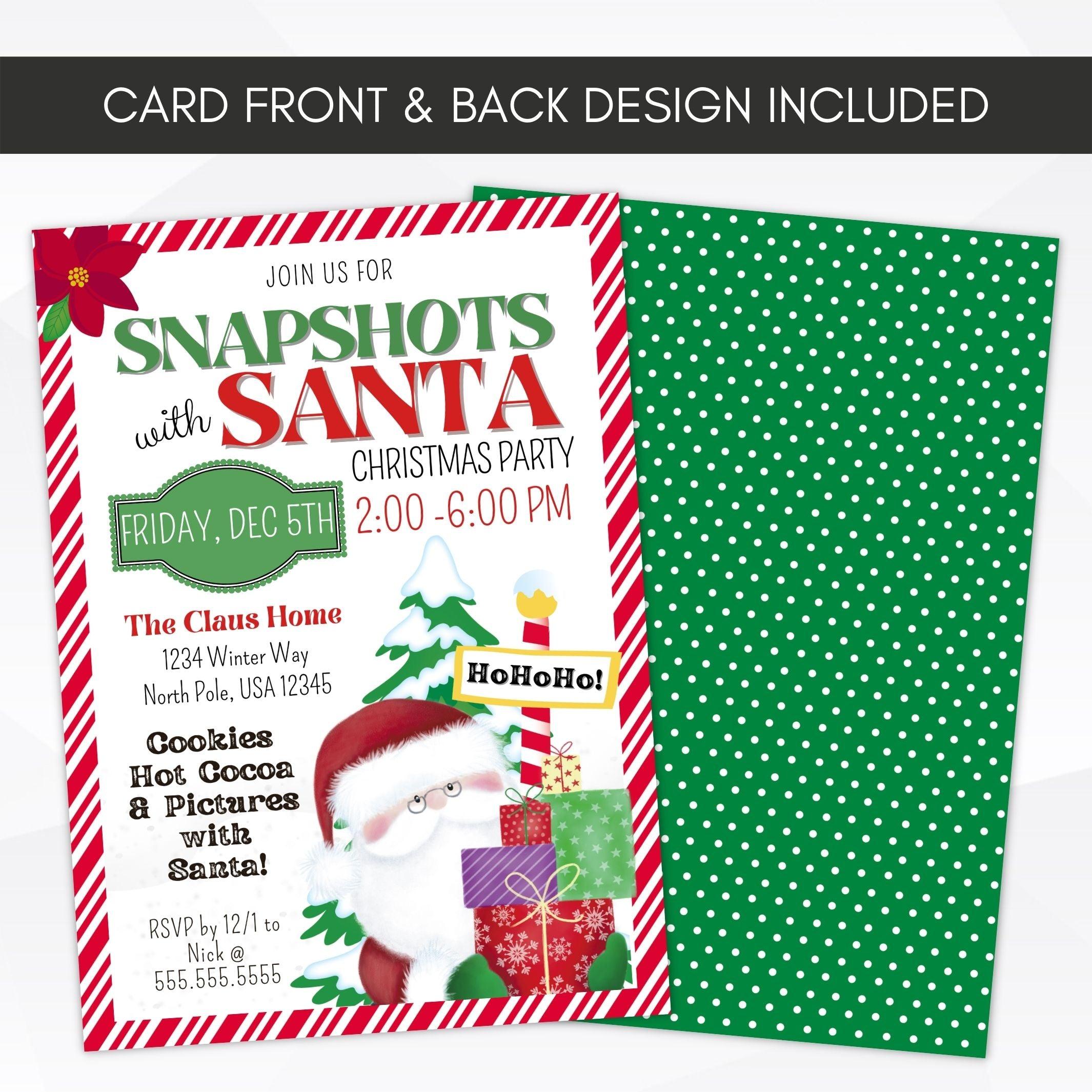 kids xmas party invitation santa