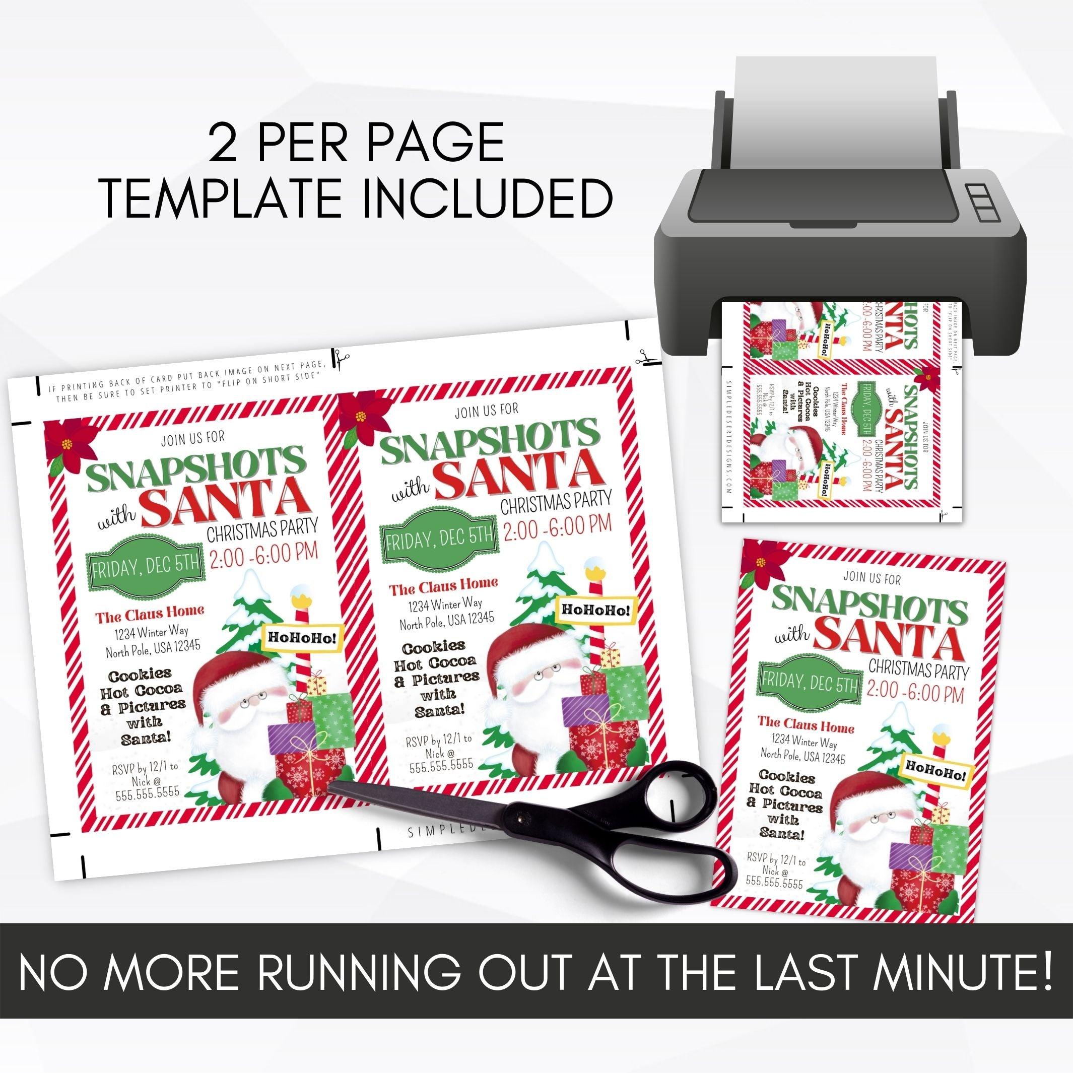 pictures with santa hoiday party invitation