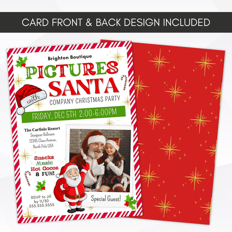santa themed company holiday party invitation