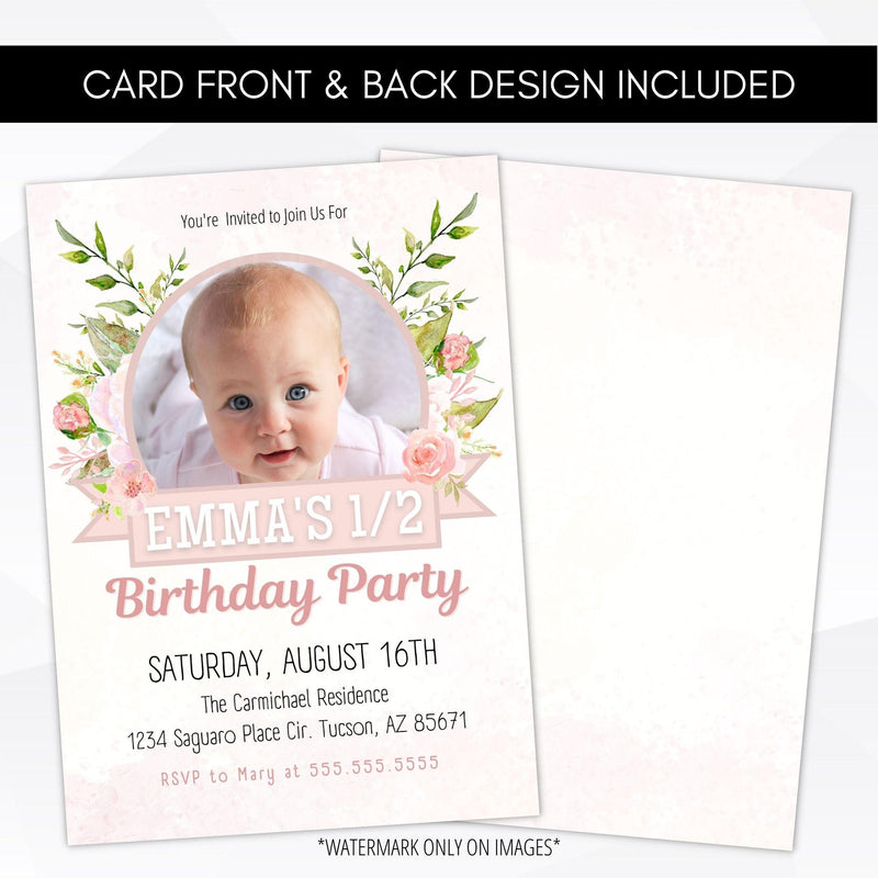 1/2 birthday invitation