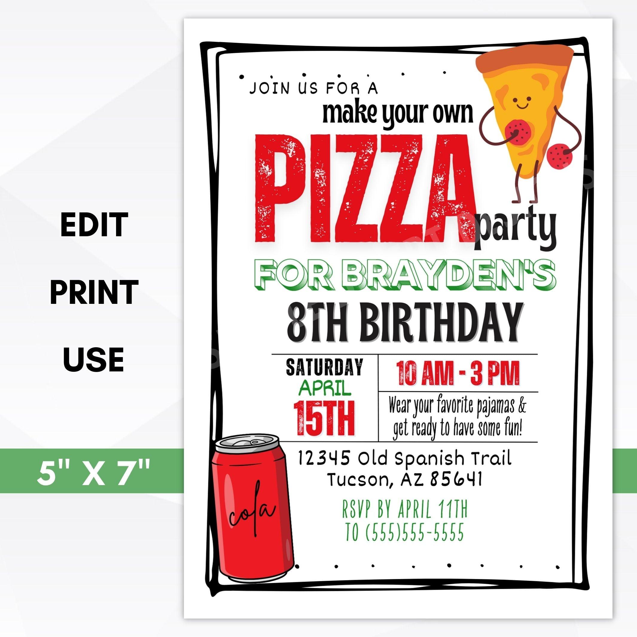 Pizza Party Invitations Free Printable Pizza Party Invitations Free Printable