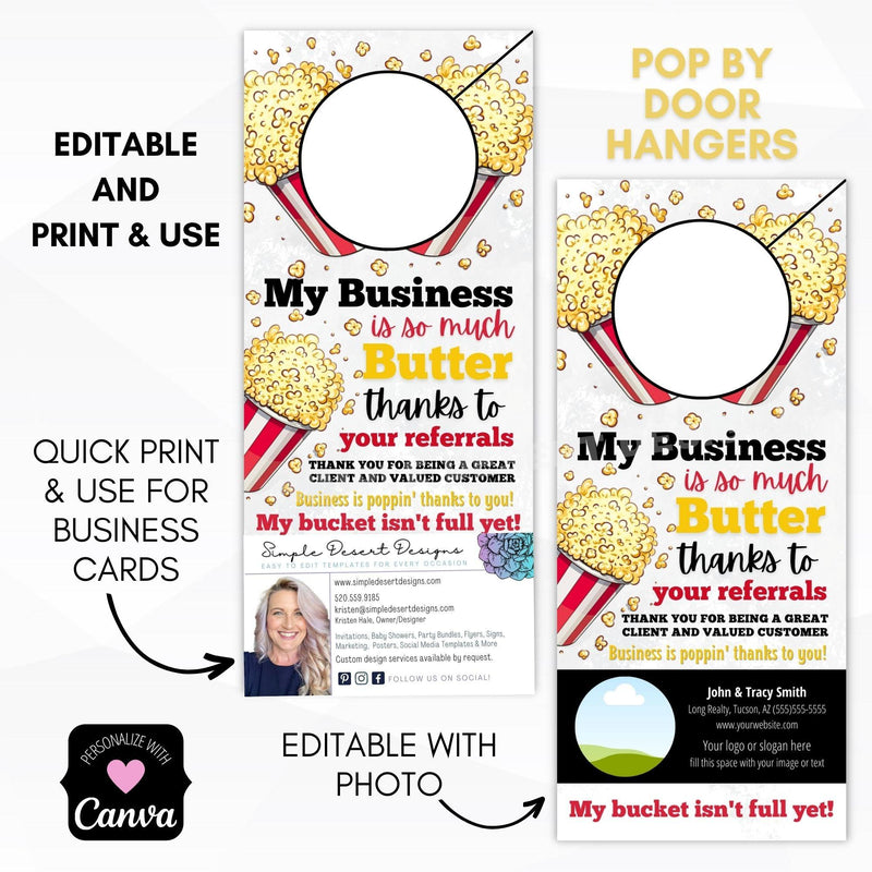 Popcorn pop by door hanger tags