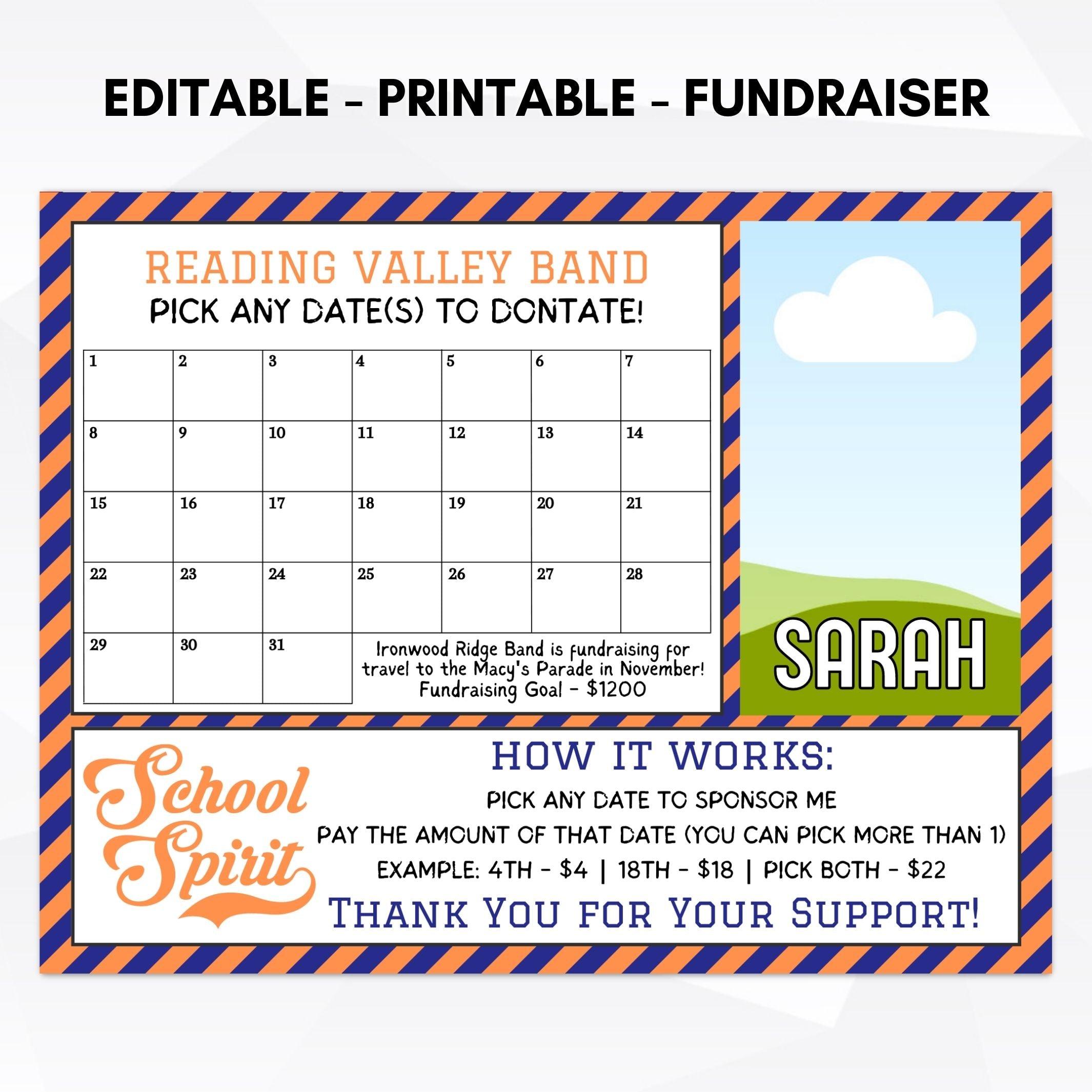 cheer calendar fundraiser