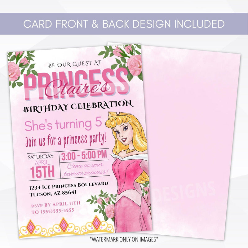 Aurora birthday party invite