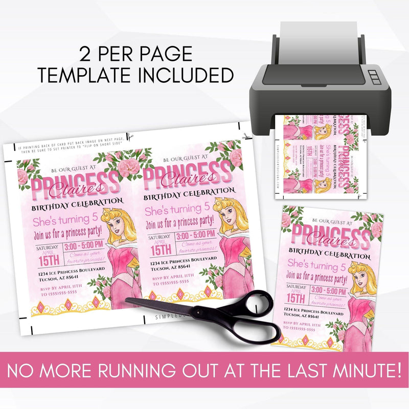 Princess themed invitation