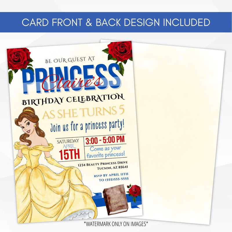 Belle birthday party invite