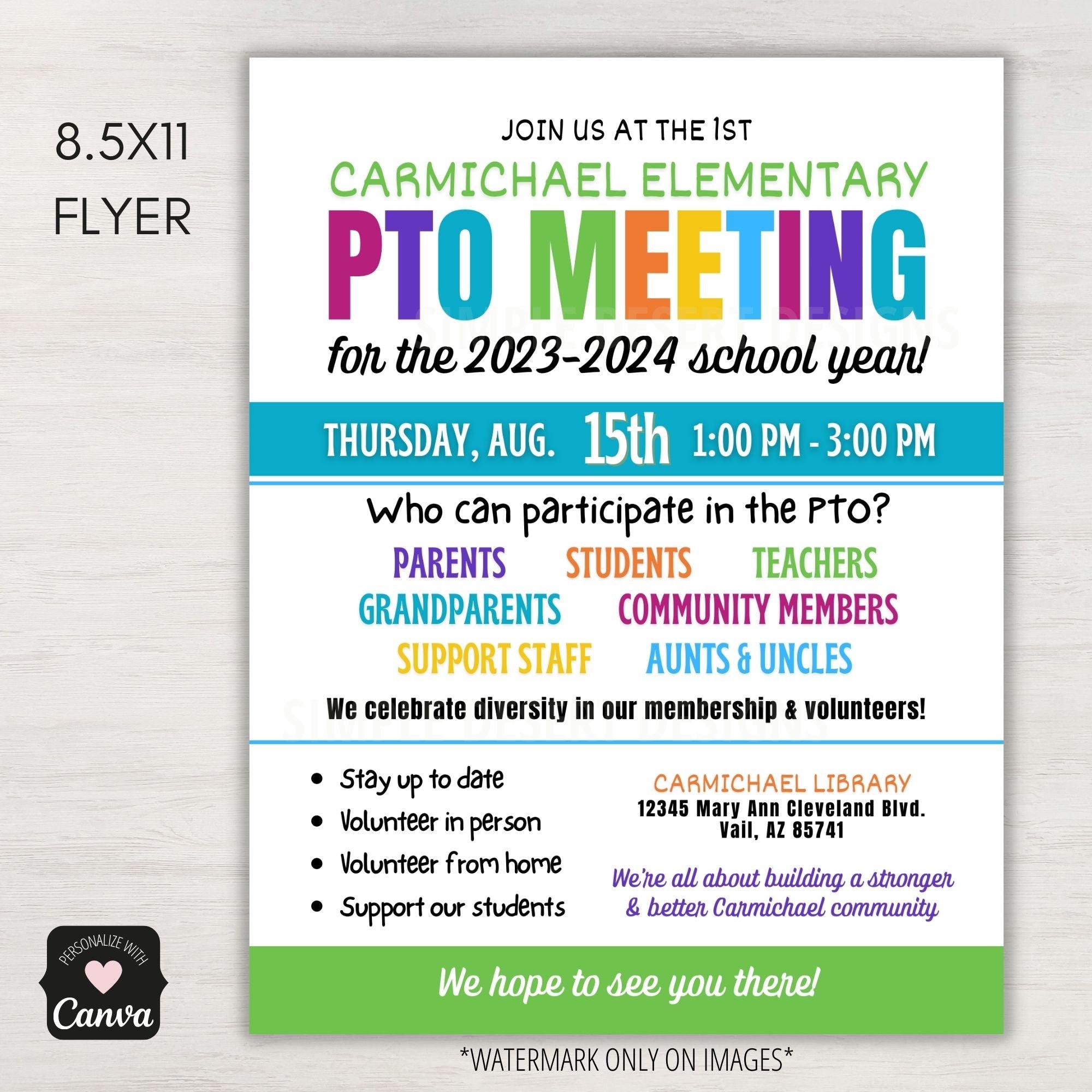 pta meeting flyer