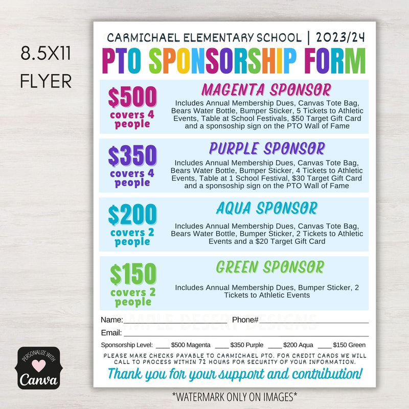 pta sponsorship form